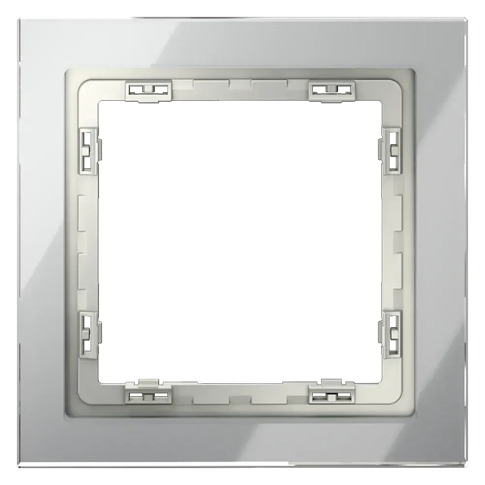 Рамка стеклянная VOLTUM S70 на 1 пост, (сталь, стекло)