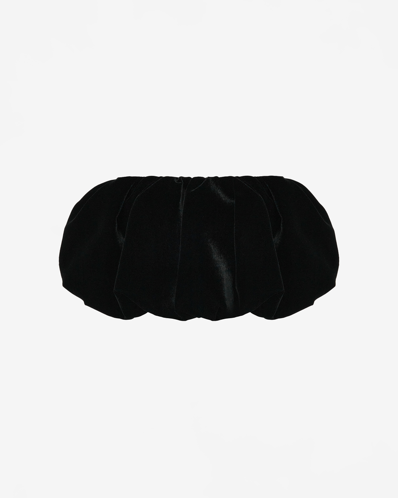 Юбка мини из бархата объемная