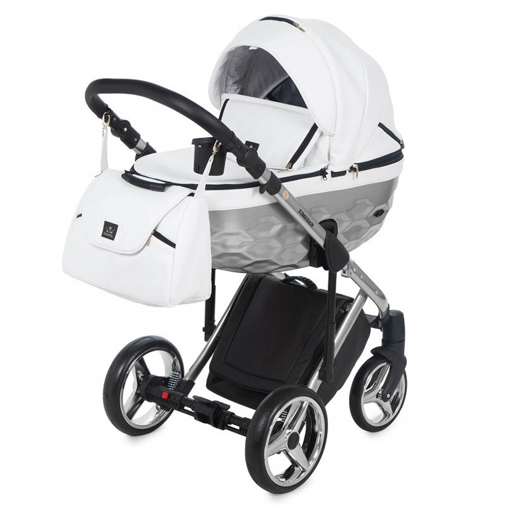 Детская коляска Adamex Chantal Star Collection 2 в 1 STAR105 белый+серебряный