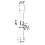 Шланг душевой 200см IDDIS A50611 2.0 армированный, ПВХ, Хром, коробка