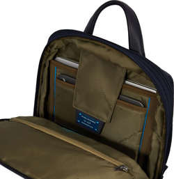 Рюкзак Piquadro Brief2 CA6383BR2/BLU темно-синий нейлон/натуральная кожа