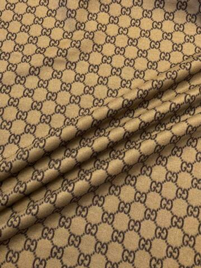 Шерсть с кашемиром Gucci кэмел с коричневым лого