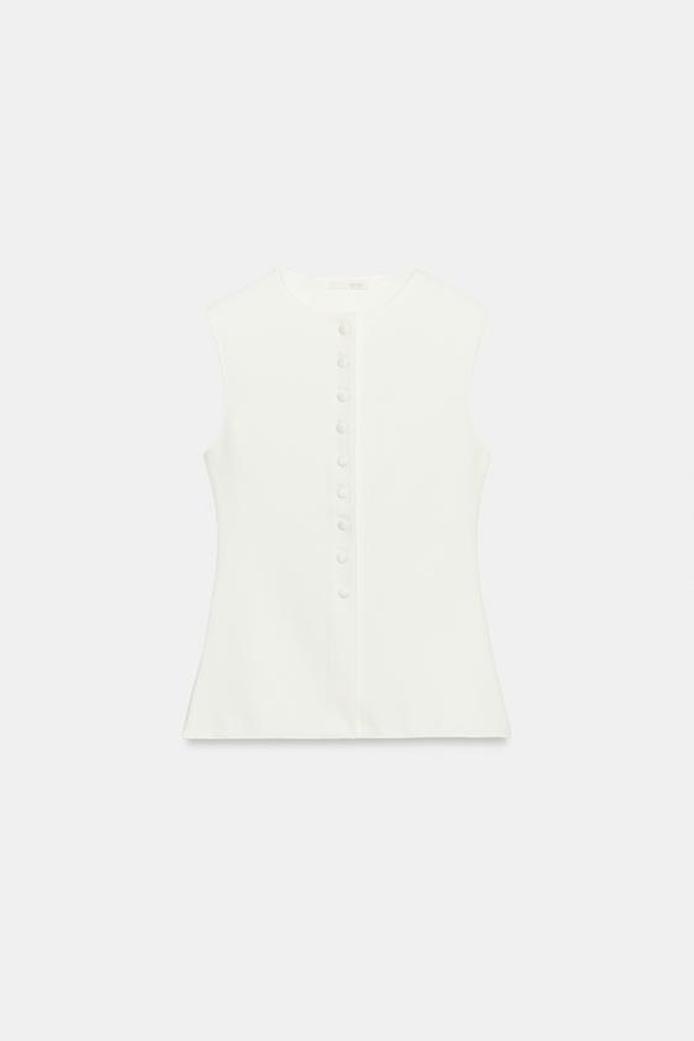ZARA ТОП-ЖИЛЕТ С ПУГОВИЦАМИ, ЖЕЛТОВАТО-БЕЛЫЙ