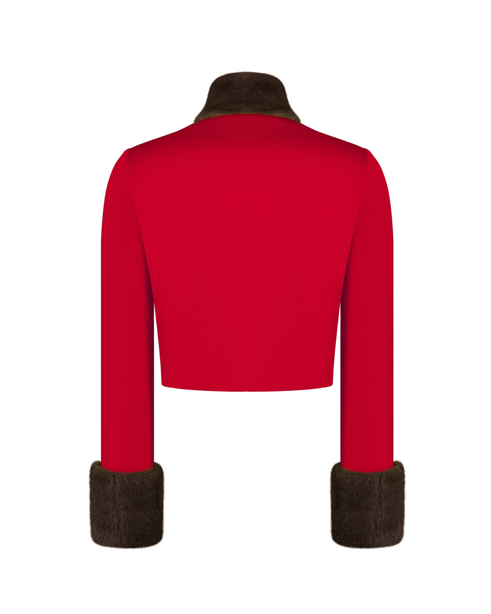 Жакет прямой с меховой отделкой