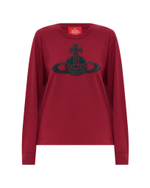 VIVIENNE WESTWOOD RED LABEL ЛОНГСЛИВ БОРДОВЫЙ С АППЛИКАЦИЕЙ ВИДЕ ЛОГОТИПА БРЕНДА
