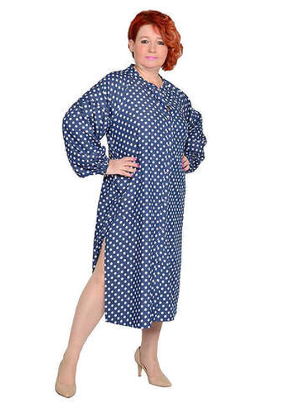 Платье-рубашка джинсовое в горох