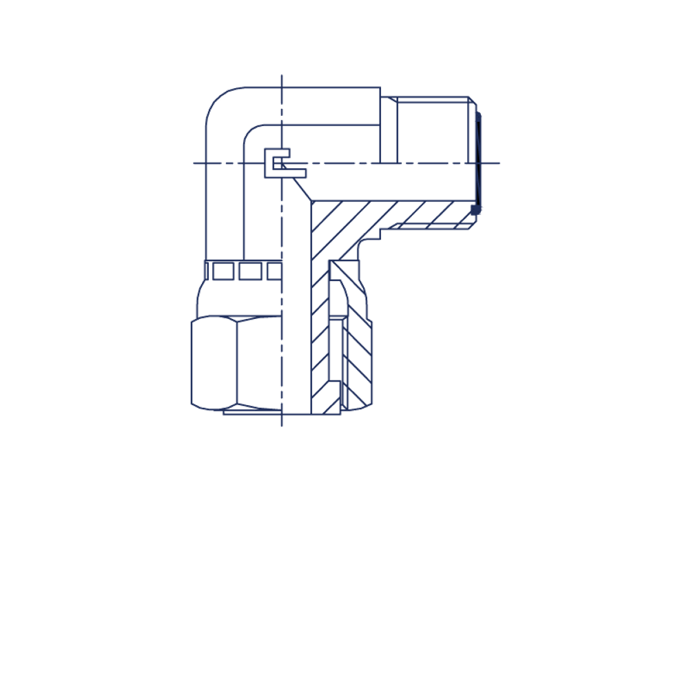 Соединение FNT ORFS 9/16" D06 (обжатая гайка)