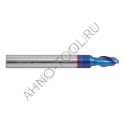 Фреза твердосплавная сферическая  5мм (L=50, l=10, хв=6) Z2 35° по закаленной стали BRHM-2B-R2.5 HRC