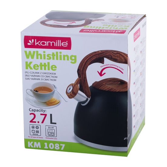 Чайник 2,7 л. из нержавеющей стали со свистком Kamille KM-1087