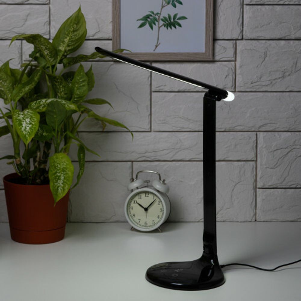 Настольный светильник ЭРА NLED-482-10W-BK светодиодный с ночником черный