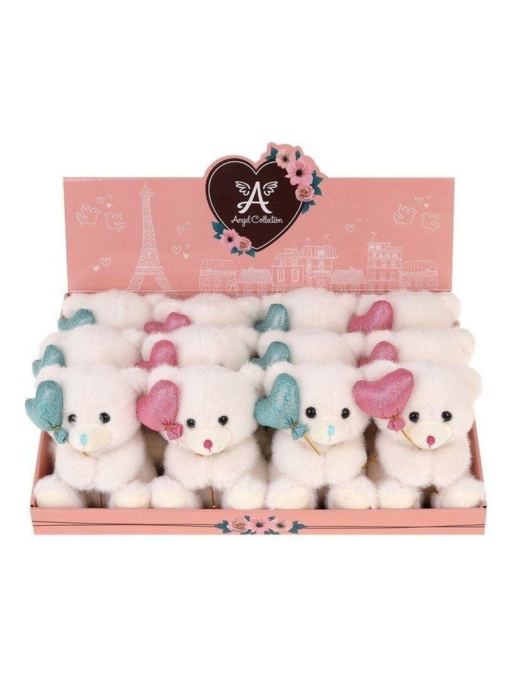 Мишка с шариком 14см. в коробка в ассорт. 682101