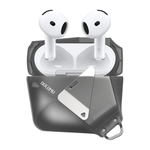 Термополиуретановый чехол с ремешком и защёлкой Aulumu A29 Geometric Case для AirPods 4 Гибридный термополиуретановый чехол в стиле киберпанк с ярко выраженной геометрией и ремешком с текстильной застёжкой. В комплекте предусмотрено двустороннее клейкое п