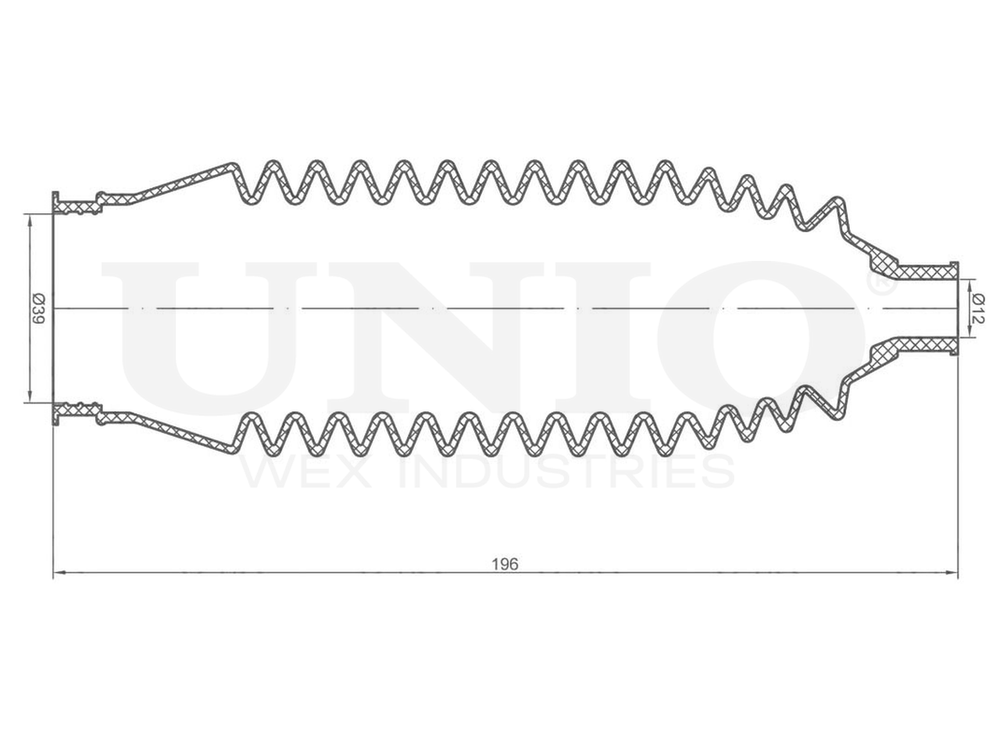 Пыльник рулевой рейки (к-т) UNIO DUC-20009K