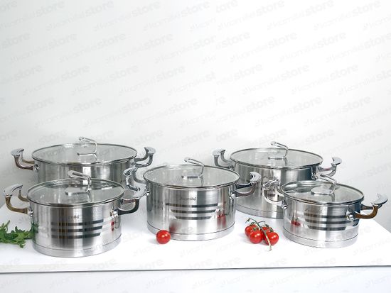 Кастрюля 5,7 л. из нержавеющей стали Kamille KM 5857 с крышкой