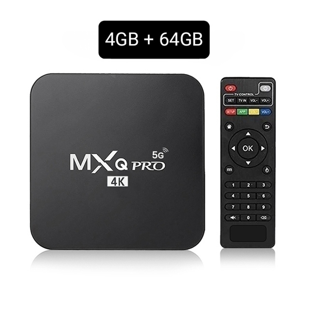 Приставка Smart TV, Медиаплеер для телевизора, ТВ ресивер "MXQ Pro" 4K, 2.4G-5G, TV Box, Android TV - 1/8GB, 2/16GB, 4/64GB, 8/128GB, 16/256GB