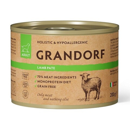 Консервы GRANDORF для взрослых собак с ягненком (паштет) - 200 гр