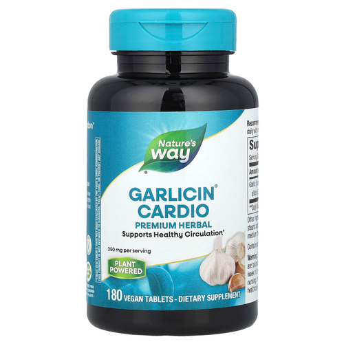 Nature's Way, Garlicin® Cardio, 350 мг, 180 веганских таблеток