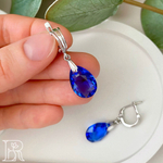 LEFIREL' Серьги серебряные женские "Вивьена" с кристаллами Swarovski / ювелирные украшения из родированного серебра 925