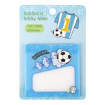 Прозрачные стикеры для заметок с клеевым краем, Alingar, 73 х 73 мм, 50 л., покрытие starlight touch, "WOOM", футбол, голубой, водонепрониц., европод