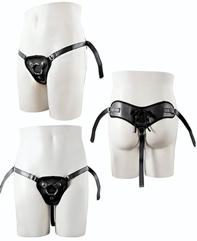 Черные трусики для крепления насадки при помощи кольца (Цвет: черный)