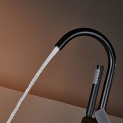 Смеситель для ванны Black&White напольный свободностоящий, черный матовый (UK8320B)