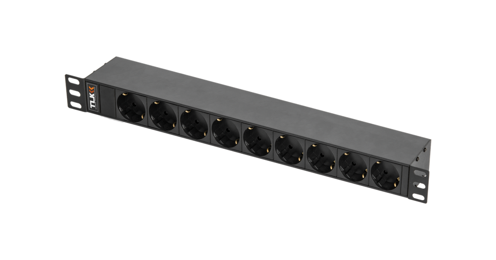 Блок розеток 19", 9 розеток TLK TLK-RSC09-MF-01-BK
