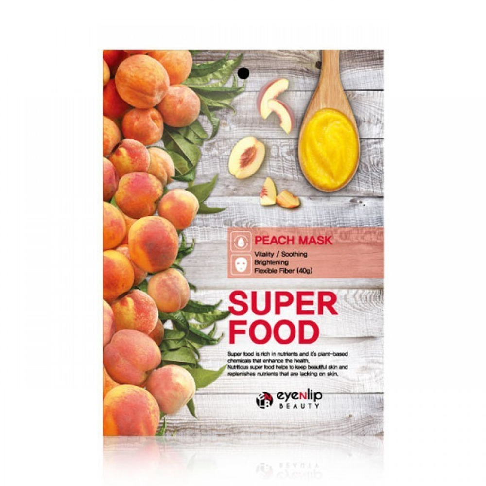 Тканевая маска с экстрактом персика Eyenlip Super Food Mask - Peach. Страна производитель: Корея (Уход за лицом)