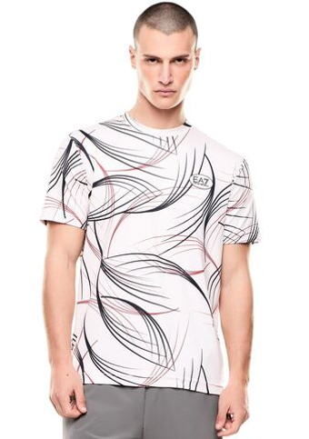 Мужская теннисная футболка EA7 Tennis Pro In Ventus7 - fancy white