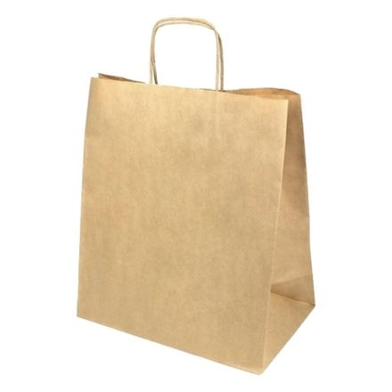 Крафт пакеты с кручеными ручками 37х32х20см 90г/м2 коричневые (1/250шт)