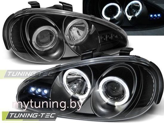Передние фары angel eyes black для Mazda MX3