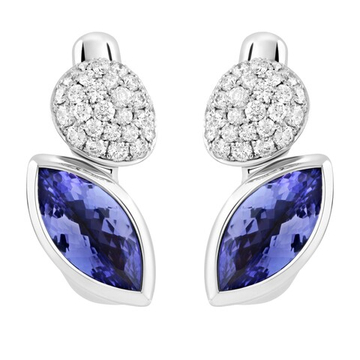 Серьги с Танзанитами и Бриллиантами, E0259-1/10