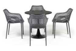 "Беллини" обеденная группа на 4 персоны, цвет темно-серый