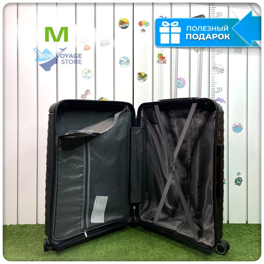 Средний чемодан IMPREZA GRAPHIC с расширителем, Черный