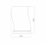 Зеркало MIXLINE "Волна" 430*590 (ШВ) с полкой