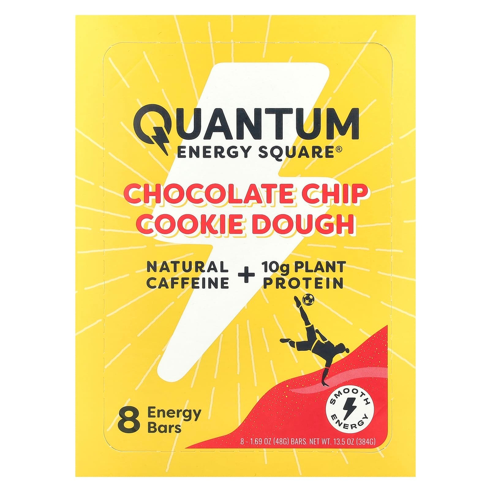 Quantum Energy Square, Energy Square®, тесто для шоколадного печенья, 8 батончиков, 48 г (1,69 унции)