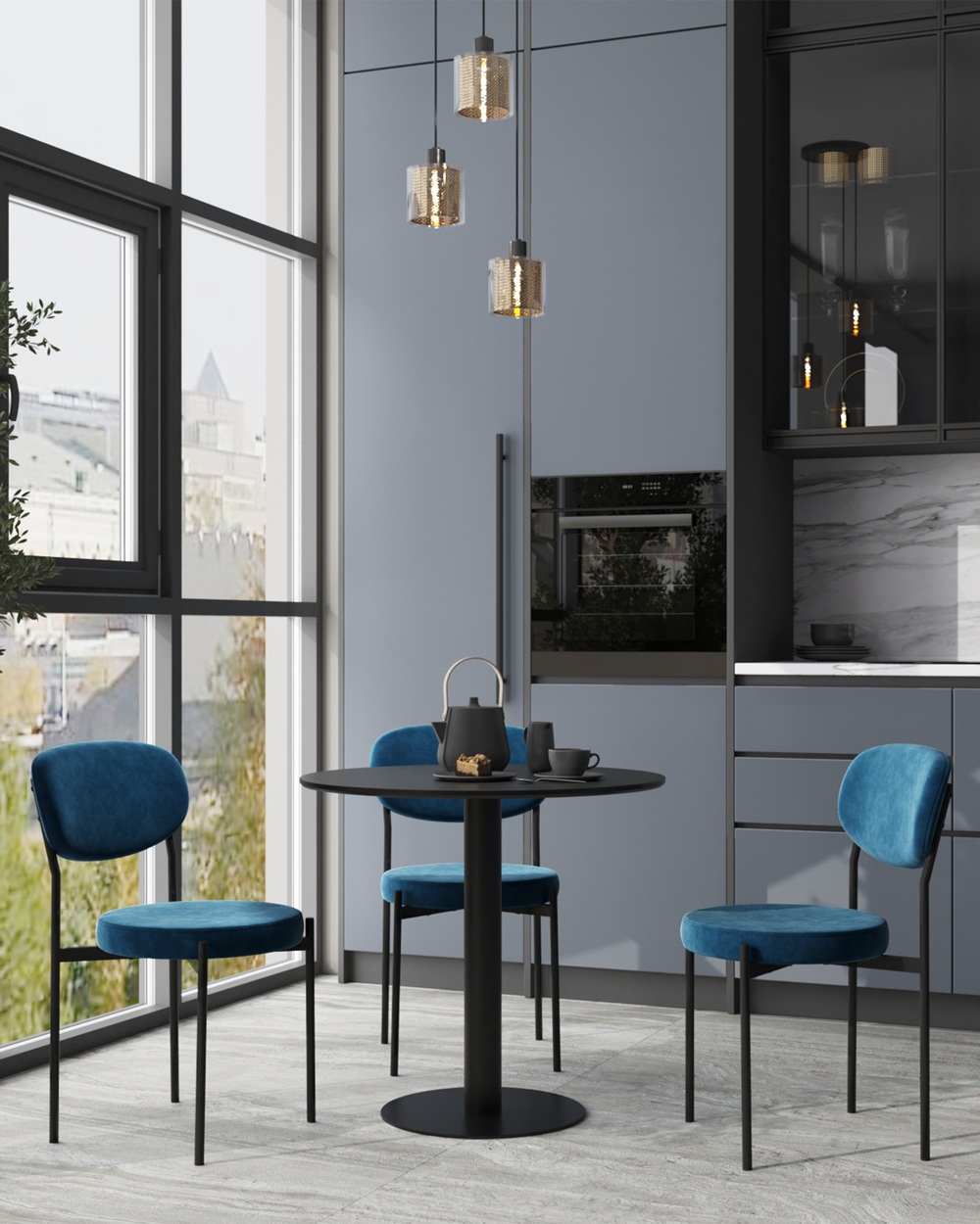 Стул Бриф SN велюр синий