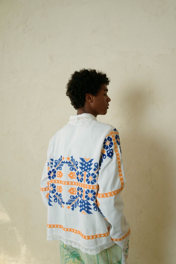 Рубашка с Кружевом по Краю / Lace Hem Long Sleeve белая - фото 2