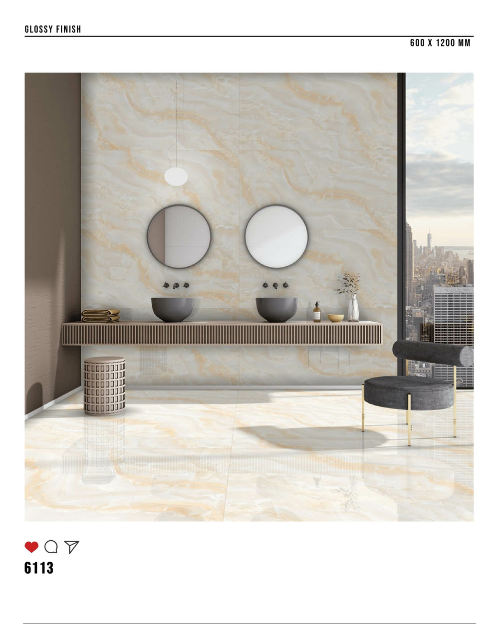 Керамогранит glossy №2 60х120, 6113