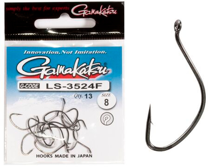Крючки Gamakatsu LS-3524F NEW LABEL EYED HOOKS BLACK разм. 08 13шт.