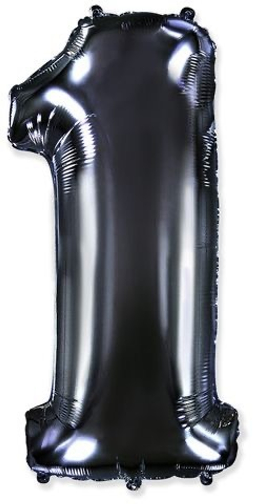 Шар Цифра №1 Черная 102см