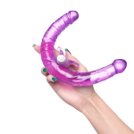 Фиолетовый двухсторонний фаллоимитатор 35см с вибропулей ToyFa Basic 882023