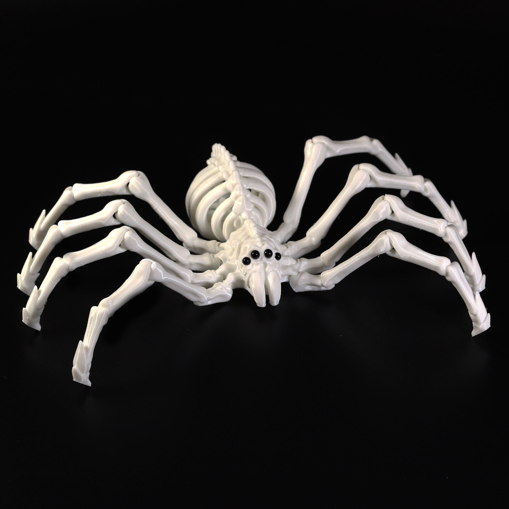 Тарантул, подвижный паук-скелетон, игрушка-антистресс 25 см., белый