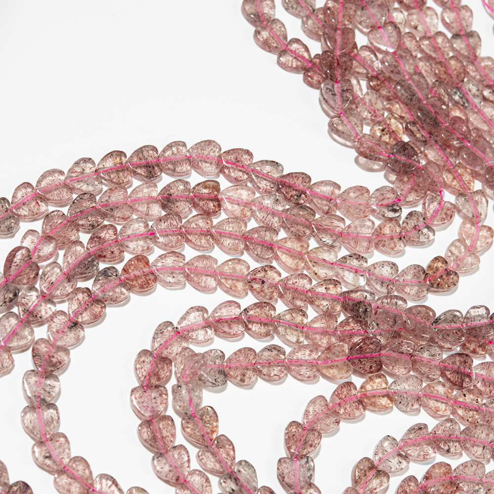 Клубничный кварц натуральный, мини-сердечки, 6,3мм