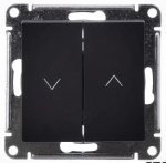 ATLASDESIGN 2-клавишный ВЫКЛЮЧАТЕЛЬ ДЛЯ ЖАЛЮЗИ, сх.4, 10А, механизм, БАЗАЛЬТ