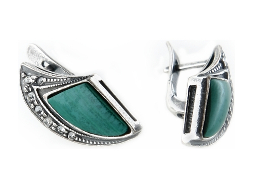 "Комета" серьги в серебряном покрытии из коллекции "Самоцветы" от Jenavi  с английским замком