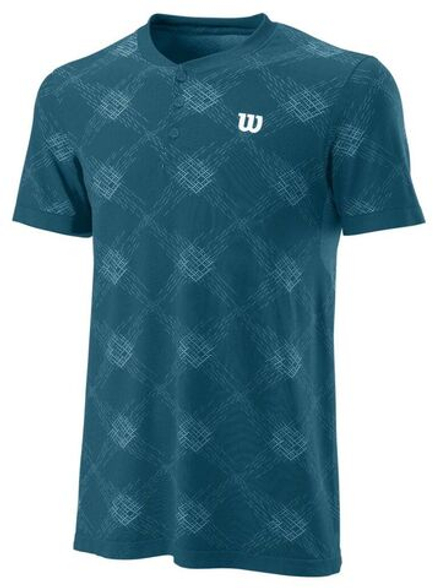 Теннисное поло Wilson Power Seamless Henley III M - blue coral/white