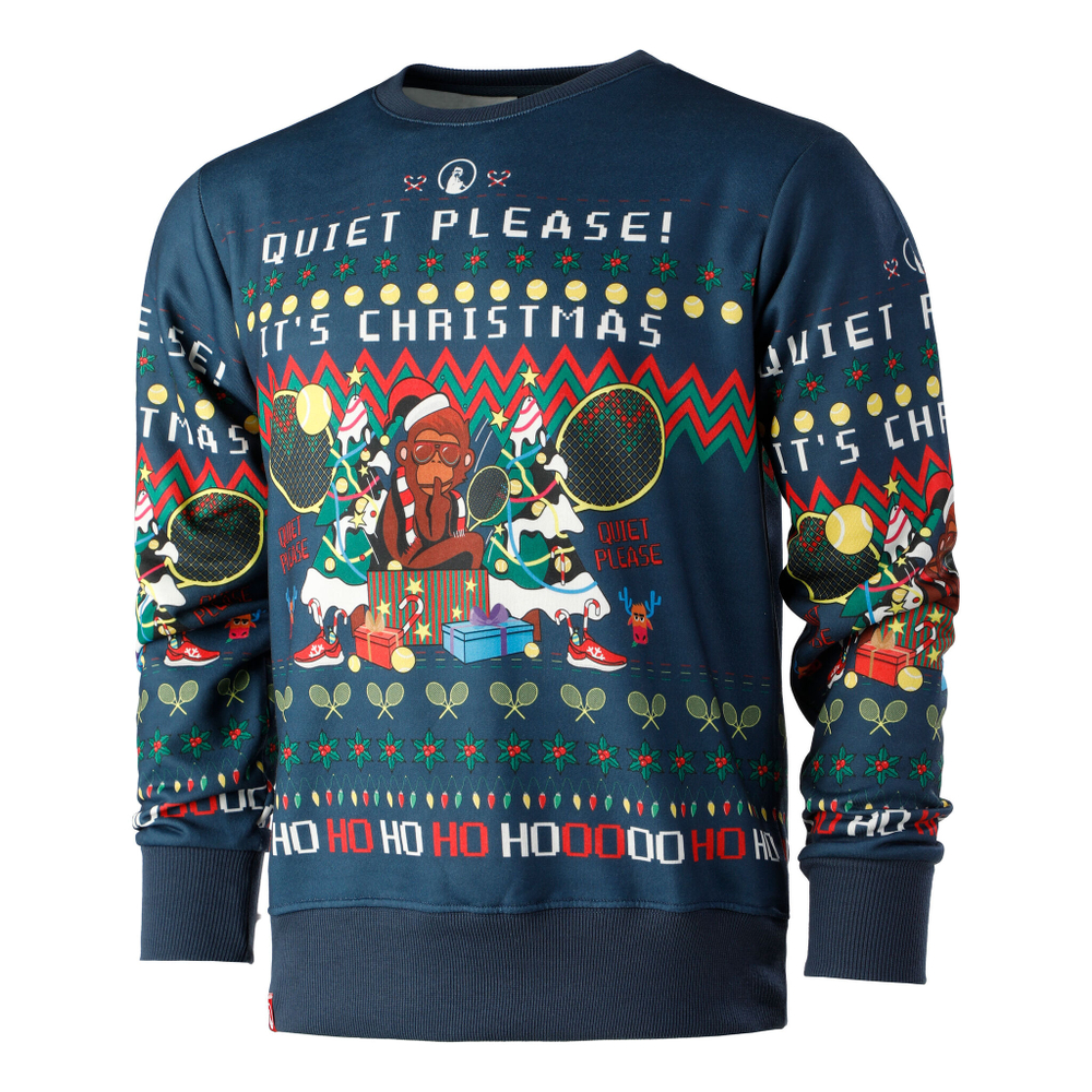 Мужская кофта теннисная Quiet Please Ugly Christmas Sweatshirt Men - Dark Blue, Multicoloured