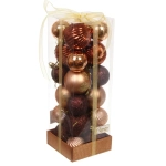 Набор шаров «Christmas» 5 см + 4 см (24 предметов), Шоколад/Шампань