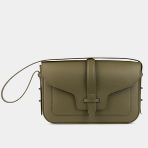 Сумка Universel с двумя плечевыми ремнями из кожи теленка, цвета оливы