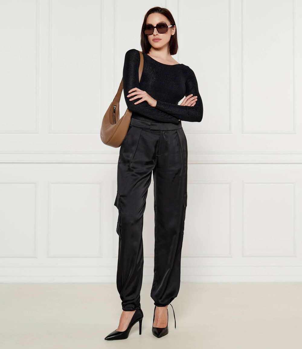 Сатиновые штаны карго C_Targov BOSS ORANGE - черный(50524253)